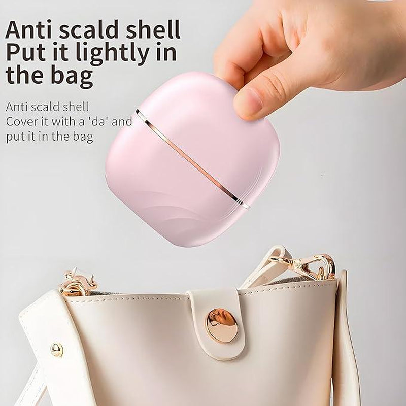 Glambrush Mini Hair Straightener,Rechargeable Wireless Portable Hair Straightener Brush,3-Speed Temperature Control,Mini Hair Straightener for Women,Idea for Home Travel (Pink)