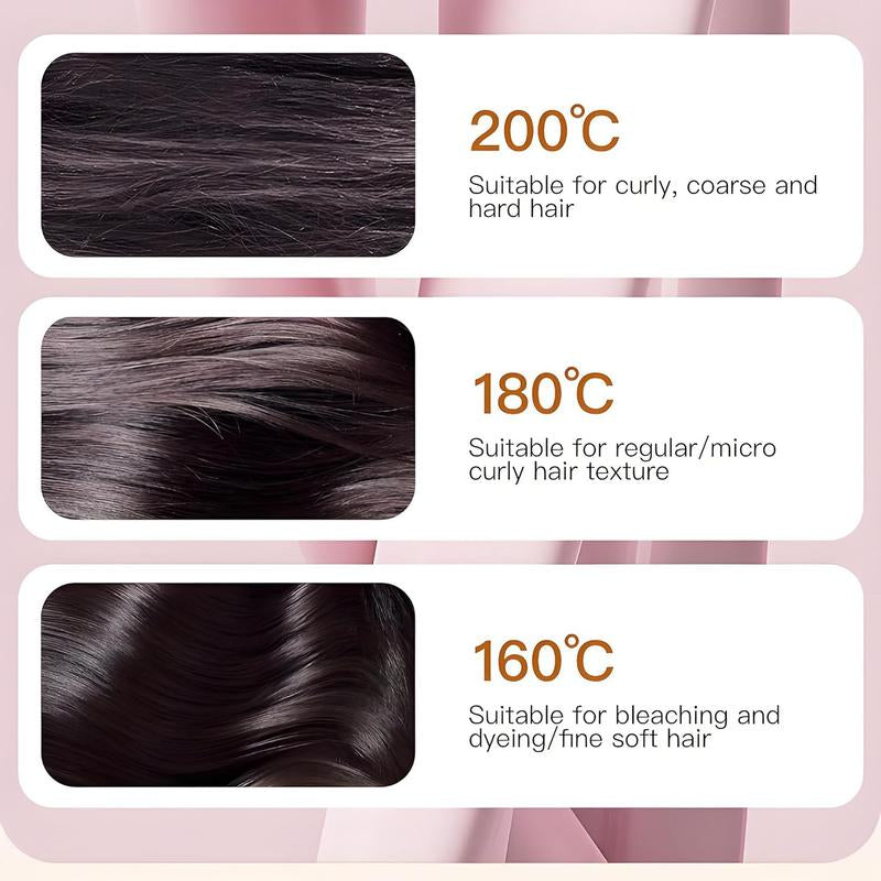 Glambrush Mini Hair Straightener,Rechargeable Wireless Portable Hair Straightener Brush,3-Speed Temperature Control,Mini Hair Straightener for Women,Idea for Home Travel (Pink)